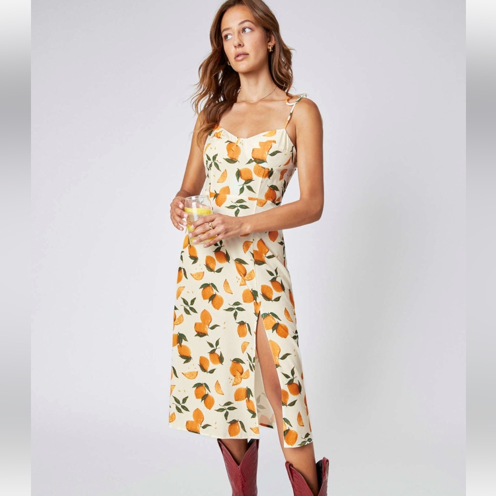 NWOT Lemon Print Midi Dress